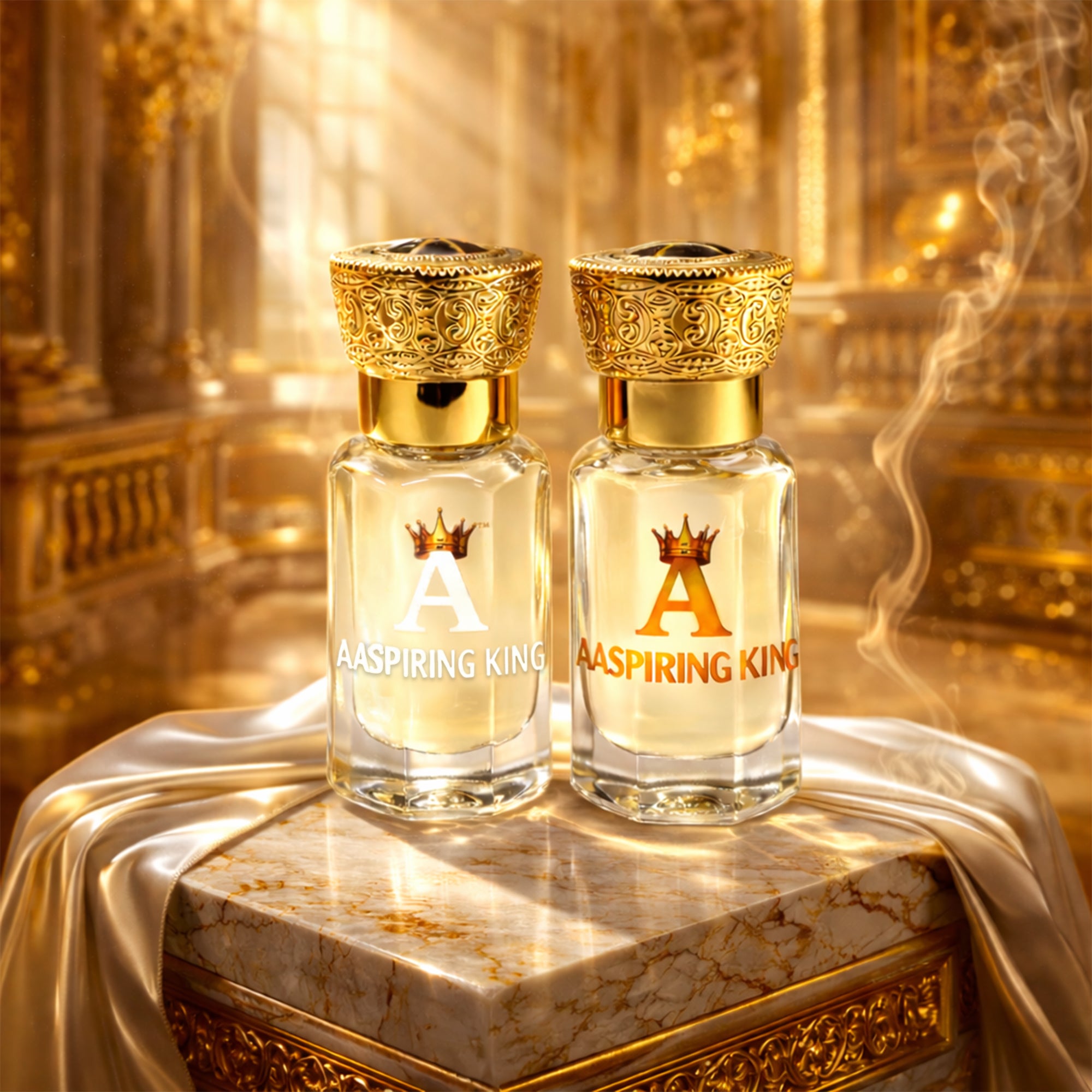 Aaspiring King 2 Pcs Attar Set Jasmine Sambac (Mogra) And Kesar Chandan 6 ML Each