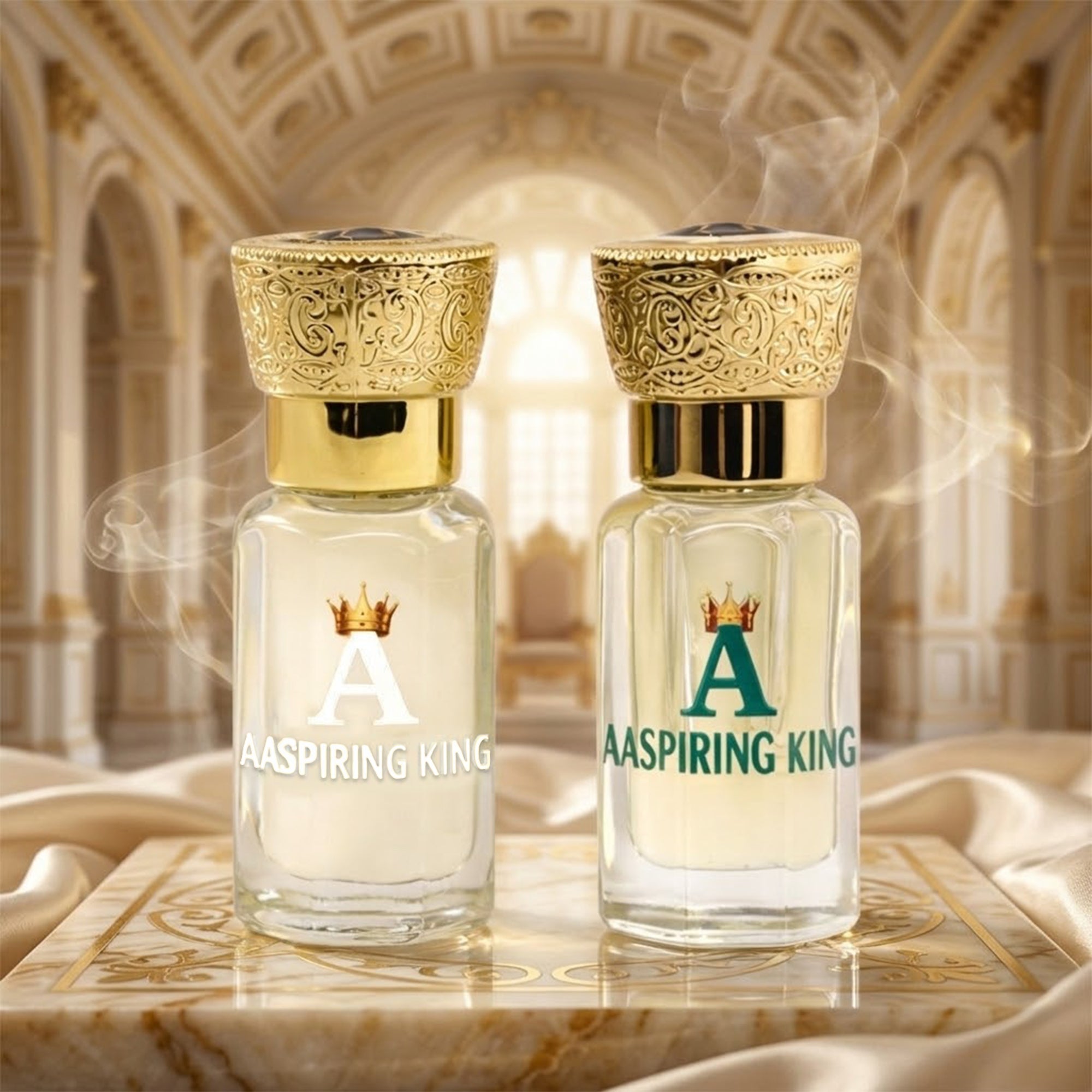 Aaspiring King 2 Pcs Attar Set Jasmine Sambac (Mogra) And White Lotus ( Kewda) 6 ML Each