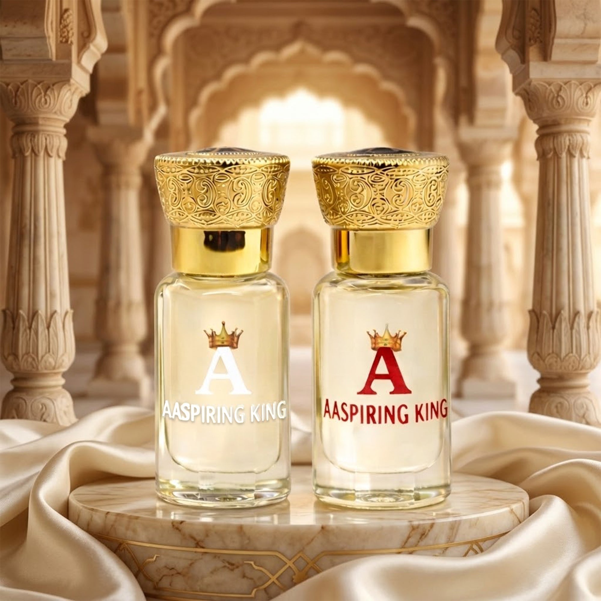 Aaspiring King 2 Pcs Attar Set Red Fairy Rose And Jasmine Sambac (Mogra) 6 ML Each