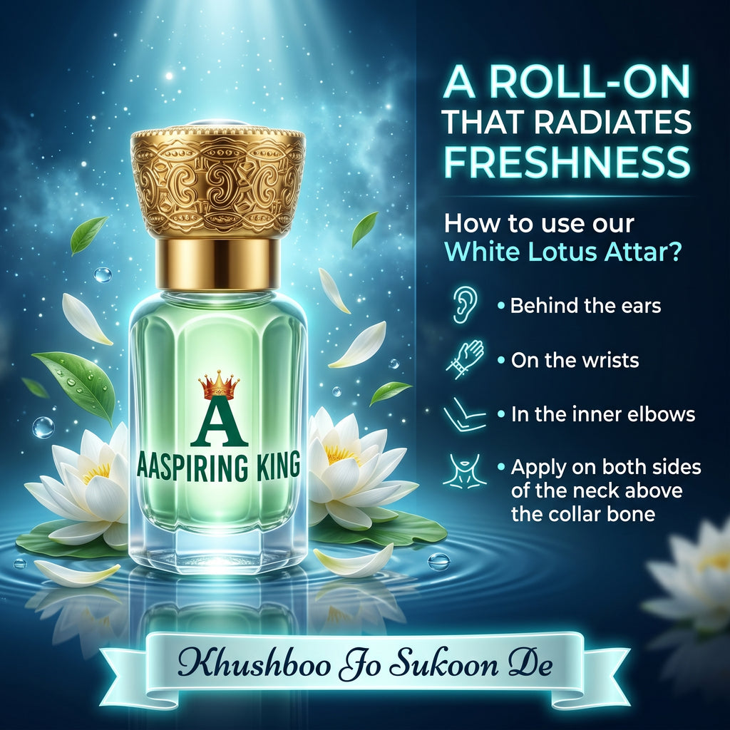 Aaspiring King White Lotus (Kewda) Premium Attar 6 ML