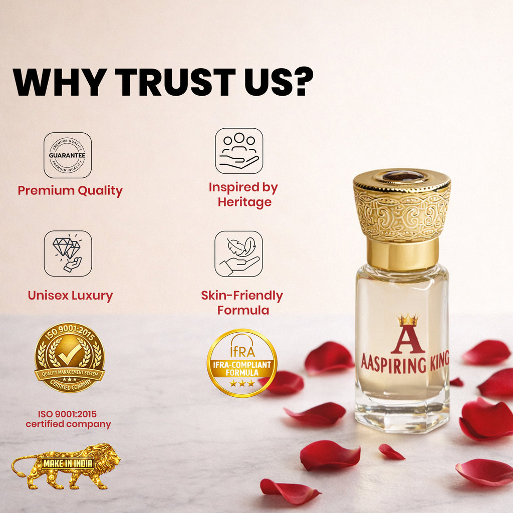 Aaspiring King 2 Pcs Attar Set Red Fairy Rose And Jasmine Sambac (Mogra) 6 ML Each AK08