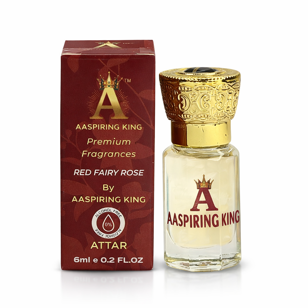 Aaspiring King 2 Pcs Attar Set Red Fairy Rose And Jasmine Sambac (Mogra) 6 ML Each AK08