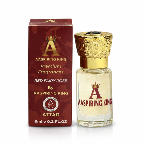 Aaspiring King 2 Pcs Attar Set Red Fairy Rose And Jasmine Sambac (Mogra) 6 ML Each AK08