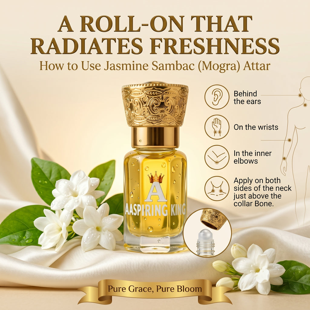 Aaspiring King Jasmine Sambac ( Mogra ) Premium  Attar 6 ML