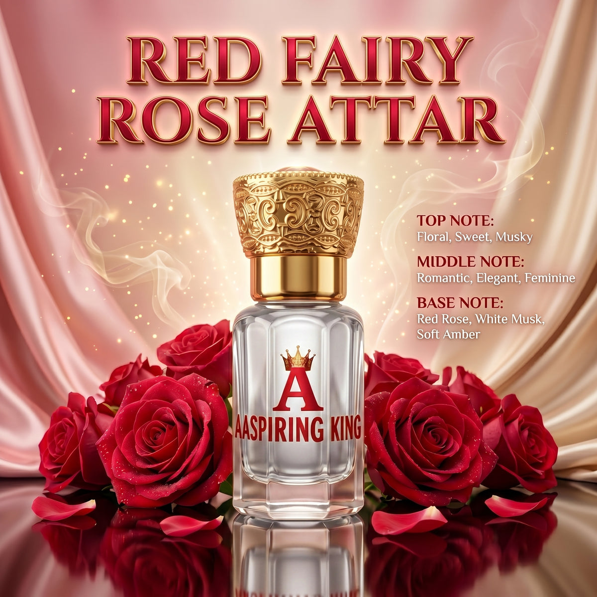 Aaspiring King Red Fairy Rose Premium Attar 6 ML
