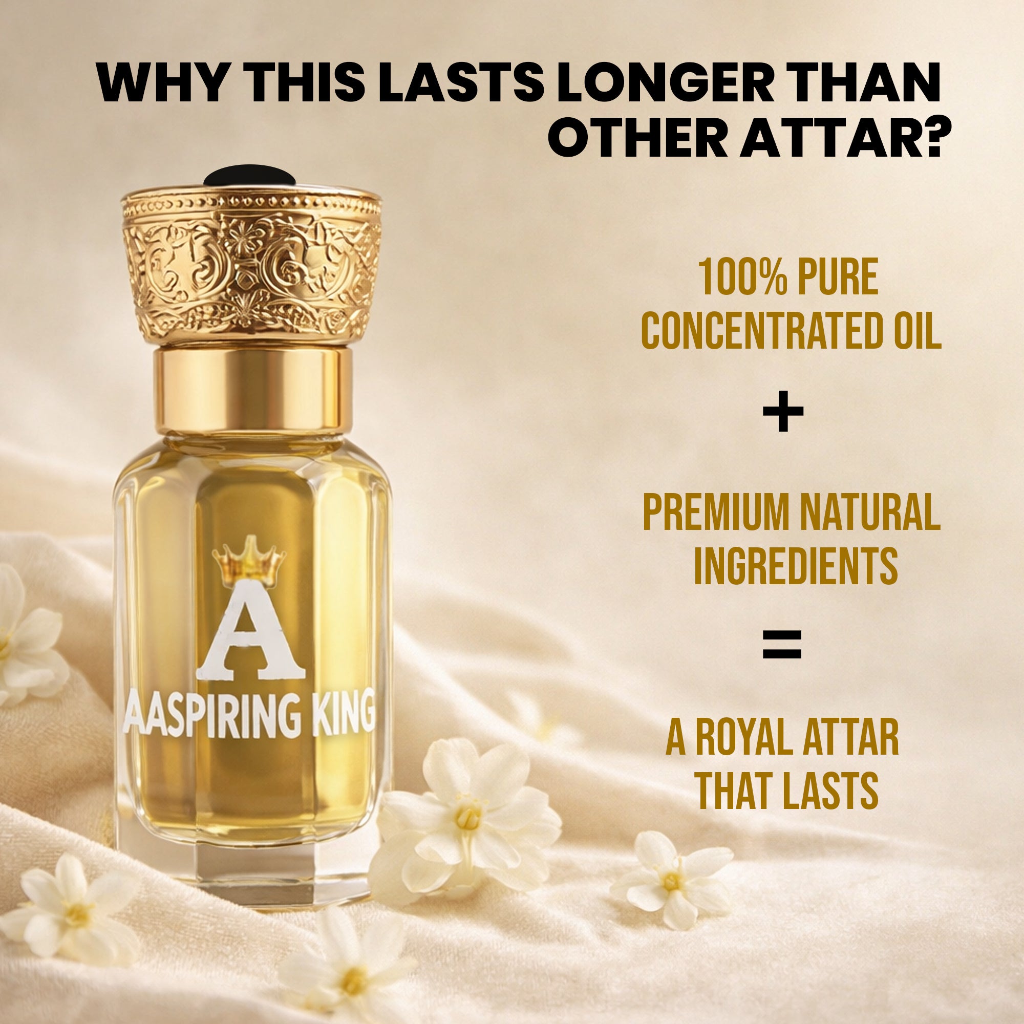 Aaspiring King Jasmine Sambac ( Mogra ) Premium  Attar 6 ML AK01