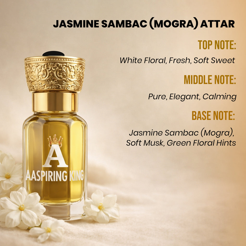 Aaspiring King Jasmine Sambac ( Mogra ) Premium  Attar 6 ML AK01