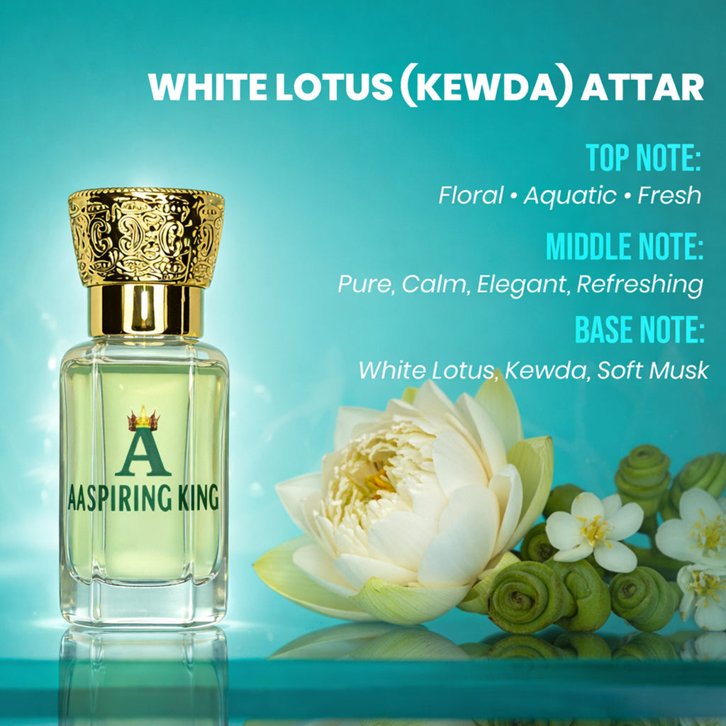 Aaspiring King White Lotus (Kewda) Premium Attar 6 ML AK02