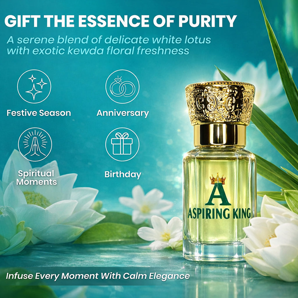 Aaspiring King White Lotus (Kewda) Premium Attar 6 ML AK02