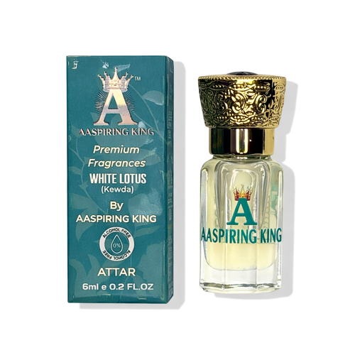Aaspiring King 2 Pcs Attar Set Jasmine Sambac (Mogra) And White Lotus ( Kewda) 6 ML Each AK09